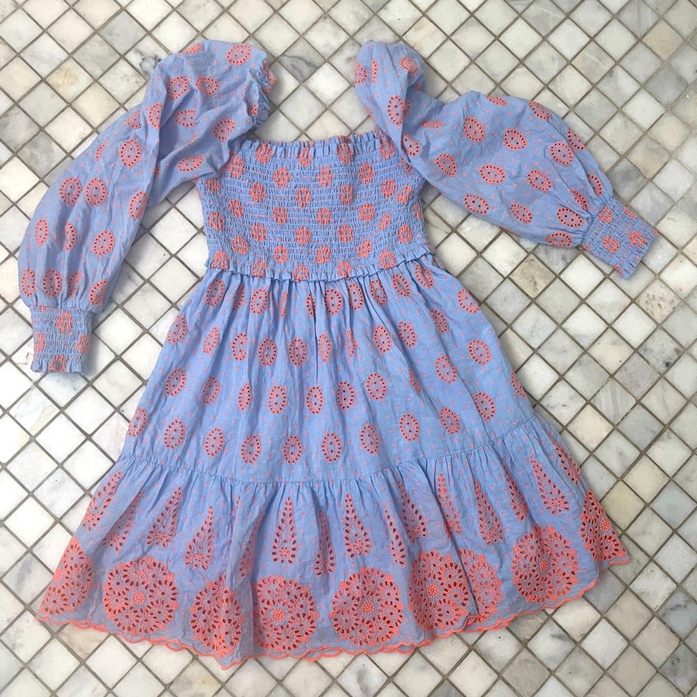 Lilly Pulitzer Rainna Smocked Eyelet Dress Size-XS